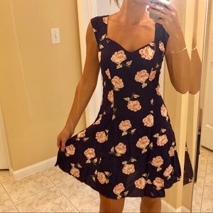 ASOS navy floral flowy summer mini dress size 4.